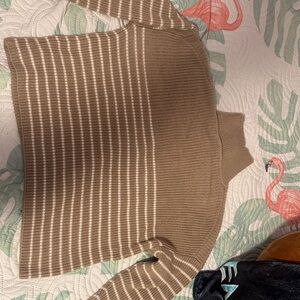 Truth Tan and White Striped Turtleneck Sweater